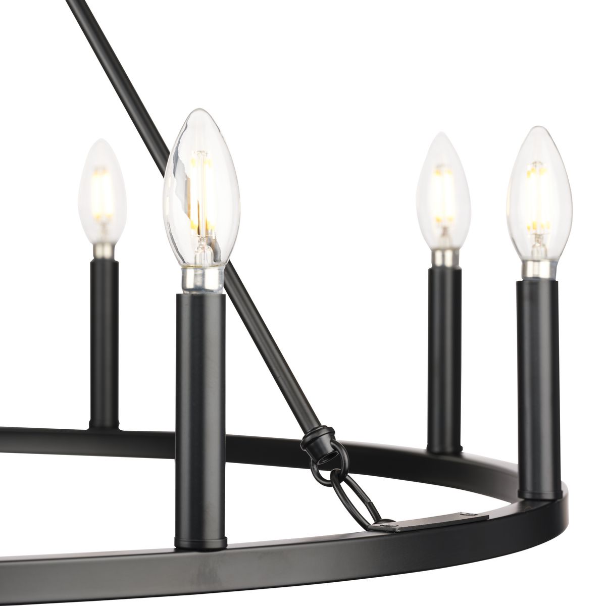 Progress Lighting Gilliam 9-Light Matte Black Farmhouse Chandelier