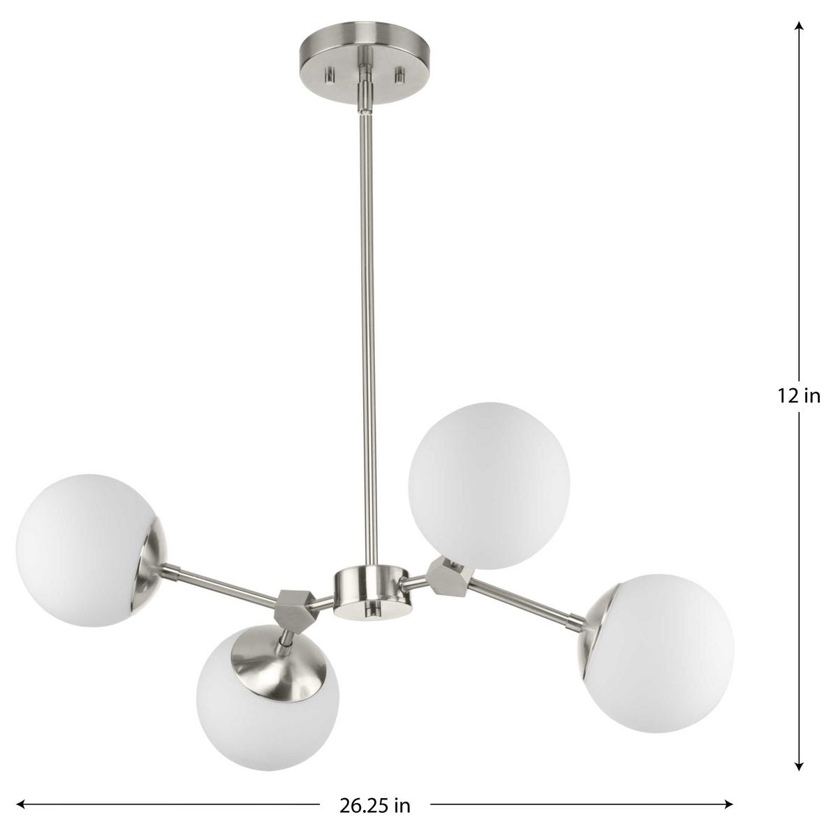 Progress Lighting Haas 4-Light Brushed Nickel Mid-century Chandelier