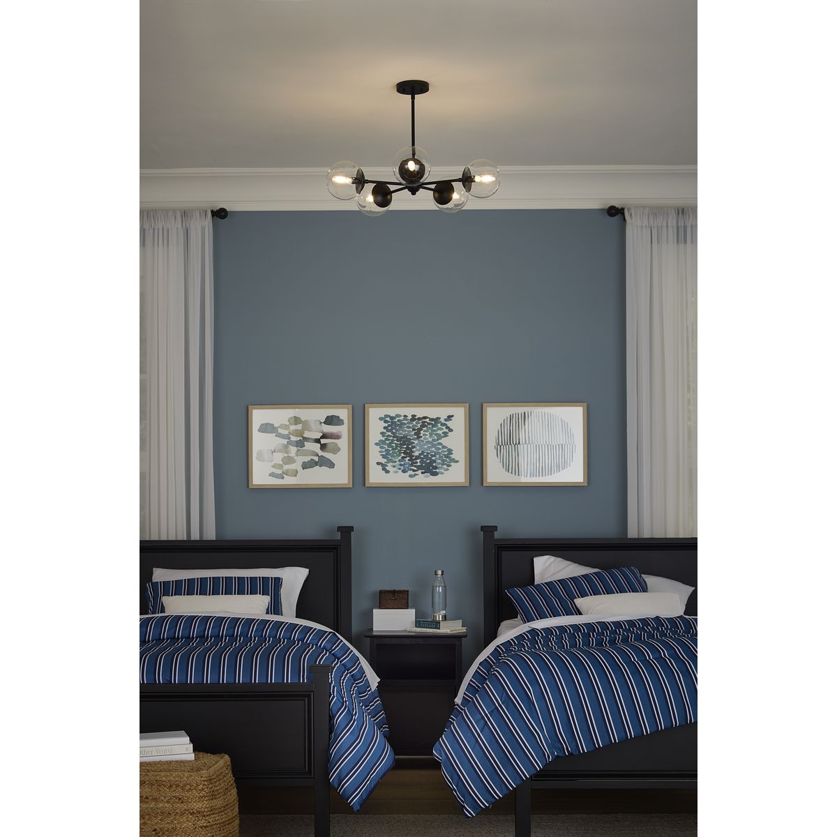 Progress Lighting Atwell 5-Light Matte Black Mid-century Chandelier