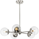 Progress Lighting Atwell 5-Light Brushed Nickel Mid-century Chandelier