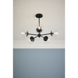 Progress Lighting Atwell 5-Light Matte Black Mid-century Chandelier