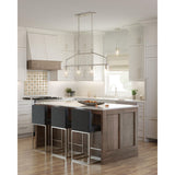 Progress Lighting Goodwin 4-Light Brushed Nickel Farmhouse Clear Glass Linear Large Hanging Kitchen Island Light