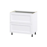 Hugo&Borg Rosemont 36-in W x 34.5-in H x 24-in D Glacier White 2-Drawer Base Fully Assembled Cabinet