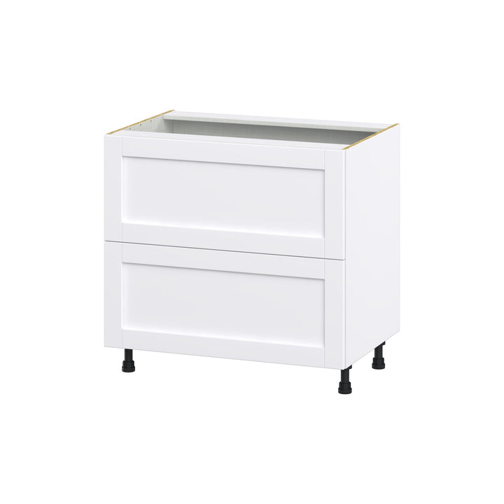 Hugo&Borg Rosemont 36-in W x 34.5-in H x 24-in D Glacier White 2-Drawer Base Fully Assembled Cabinet