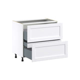 Hugo&Borg Rosemont 36-in W x 34.5-in H x 24-in D Glacier White 2-Drawer Base Fully Assembled Cabinet