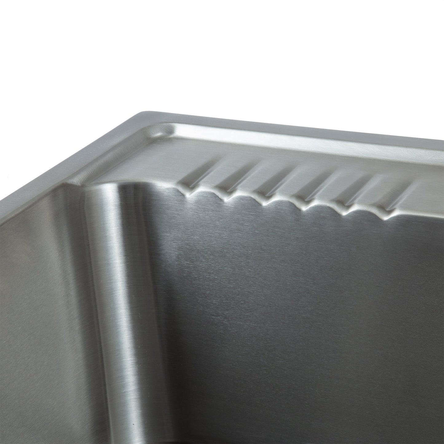 Presenza Brushed Steel Drop-In Utility Tub with Faucet 28x22-Inch
