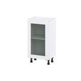 Hugo&Borg Rosemont 18-in W x 34.5-in H x 16-in D Glacier White Base Fully Assembled Cabinet (Glass Panel Shaker Door Style)