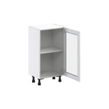 Hugo&Borg Rosemont 18-in W x 34.5-in H x 16-in D Glacier White Base Fully Assembled Cabinet (Glass Panel Shaker Door Style)