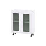 Hugo&Borg Rosemont 30-in W x 34.5-in H x 16-in D Glacier White Base Fully Assembled Cabinet (Glass Panel Shaker Door Style)
