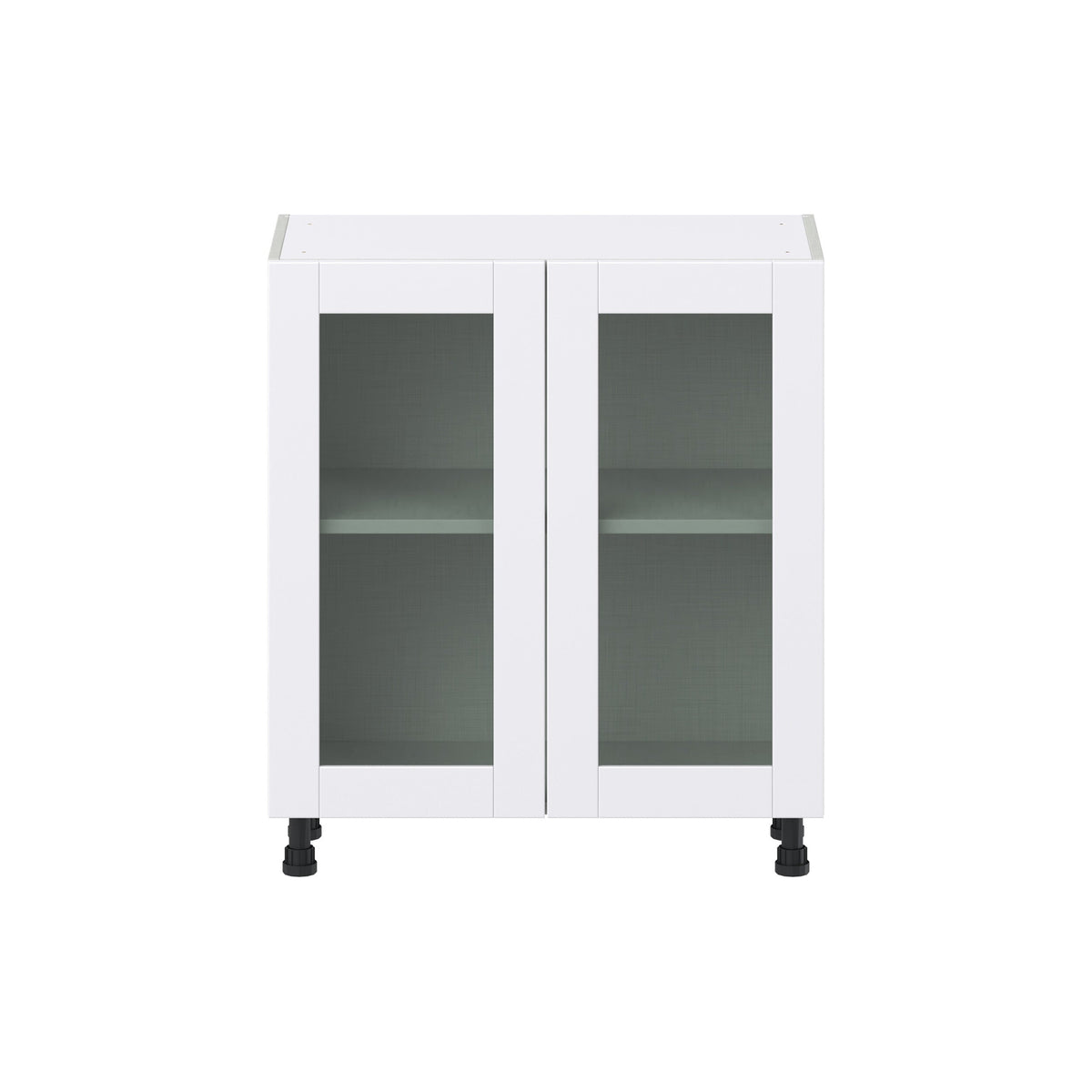 Hugo&Borg Rosemont 30-in W x 34.5-in H x 16-in D Glacier White Base Fully Assembled Cabinet (Glass Panel Shaker Door Style)