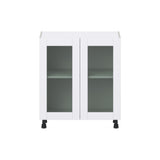 Hugo&Borg Rosemont 30-in W x 34.5-in H x 16-in D Glacier White Base Fully Assembled Cabinet (Glass Panel Shaker Door Style)