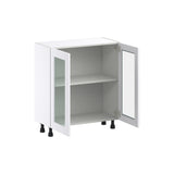 Hugo&Borg Rosemont 30-in W x 34.5-in H x 16-in D Glacier White Base Fully Assembled Cabinet (Glass Panel Shaker Door Style)