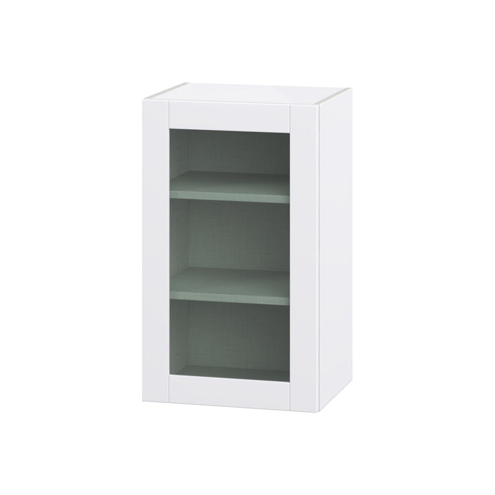 Hugo&Borg Rosemont 18-in W x 30-in H x 14-in D Glacier White Wall Fully Assembled Cabinet (Glass Panel Shaker Door Style)