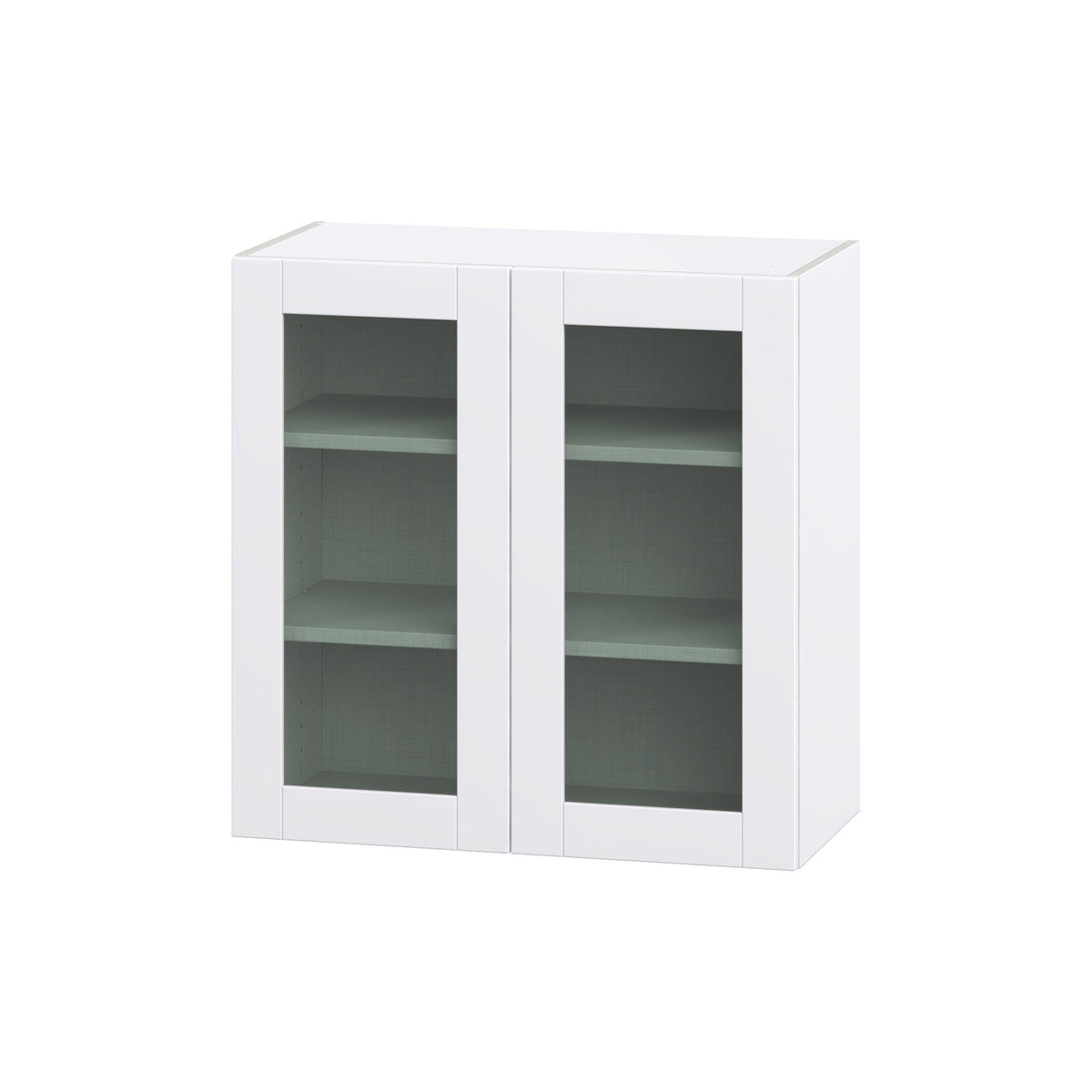 Hugo&Borg Rosemont 30-in W x 30-in H x 14-in D Glacier White Wall Fully Assembled Cabinet (Glass Panel Shaker Door Style)
