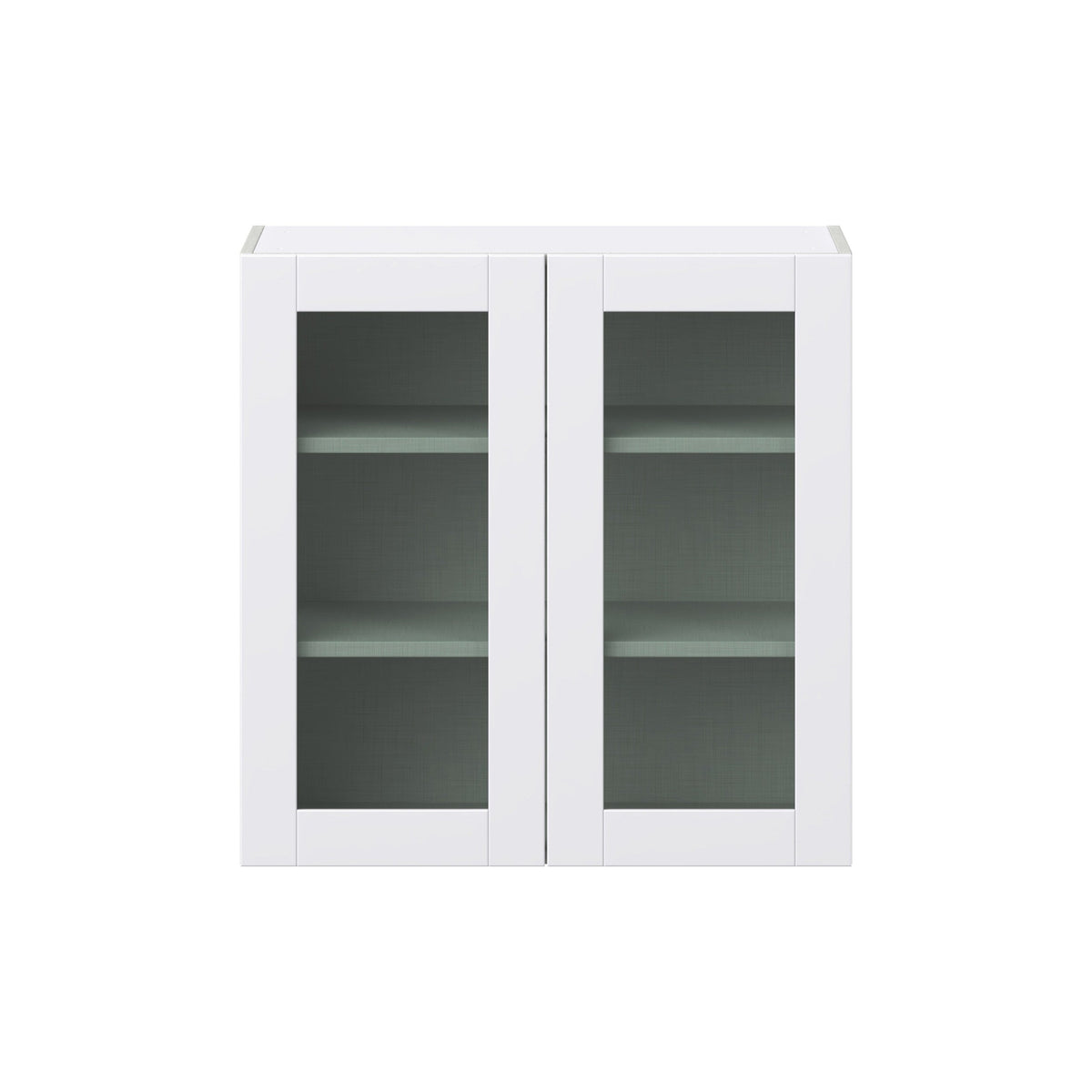Hugo&Borg Rosemont 30-in W x 30-in H x 14-in D Glacier White Wall Fully Assembled Cabinet (Glass Panel Shaker Door Style)