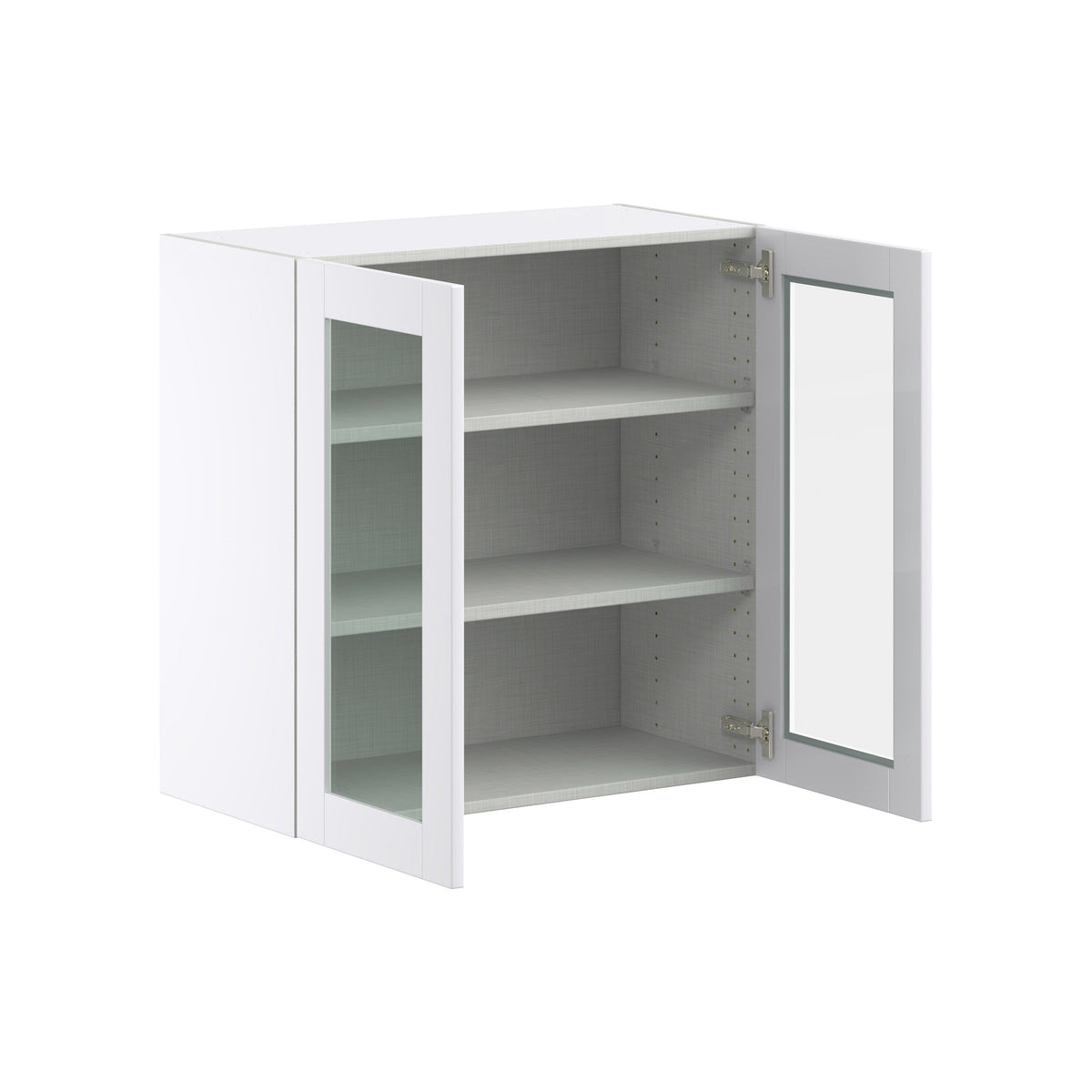 Hugo&Borg Rosemont 30-in W x 30-in H x 14-in D Glacier White Wall Fully Assembled Cabinet (Glass Panel Shaker Door Style)