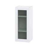 Hugo&Borg Rosemont 15-in W x 35-in H x 14-in D Glacier White Wall Fully Assembled Cabinet (Glass Panel Shaker Door Style)