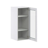 Hugo&Borg Rosemont 15-in W x 35-in H x 14-in D Glacier White Wall Fully Assembled Cabinet (Glass Panel Shaker Door Style)