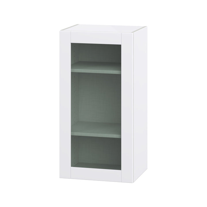 Hugo&Borg Rosemont 18-in W x 35-in H x 14-in D Glacier White Wall Fully Assembled Cabinet (Glass Panel Shaker Door Style)