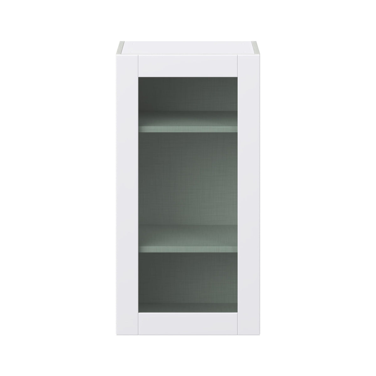 Hugo&Borg Rosemont 18-in W x 35-in H x 14-in D Glacier White Wall Fully Assembled Cabinet (Glass Panel Shaker Door Style)