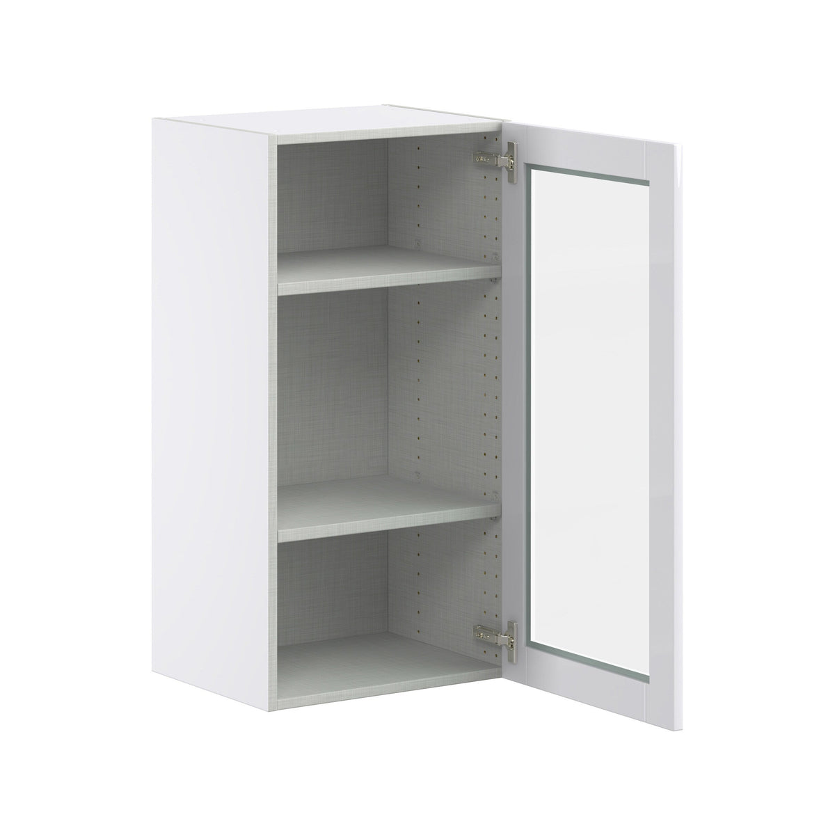 Hugo&Borg Rosemont 18-in W x 35-in H x 14-in D Glacier White Wall Fully Assembled Cabinet (Glass Panel Shaker Door Style)