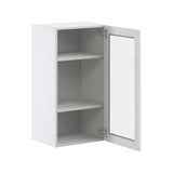 Hugo&Borg Rosemont 18-in W x 35-in H x 14-in D Glacier White Wall Fully Assembled Cabinet (Glass Panel Shaker Door Style)