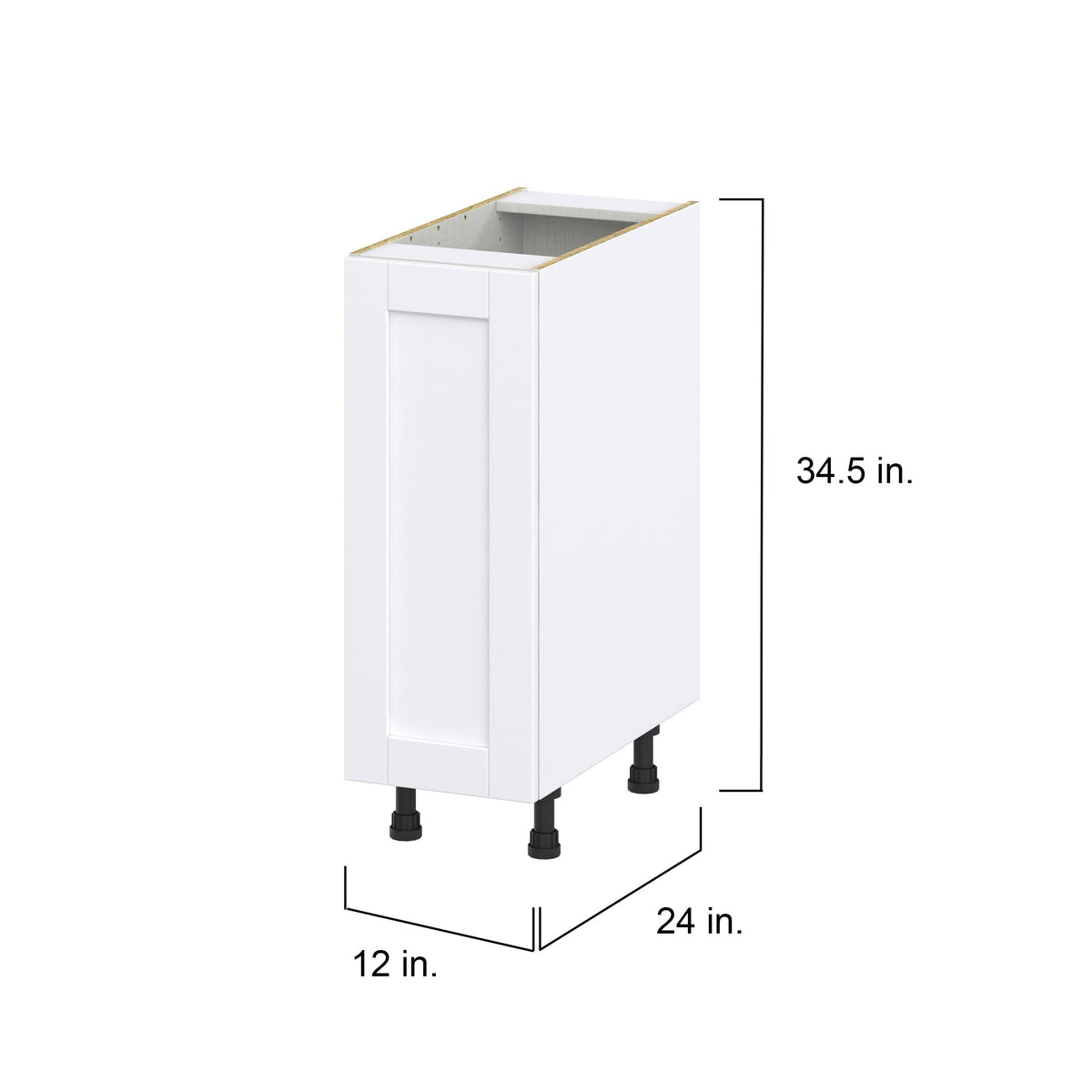 Hugo&Borg Rosemont 12-in W x 34.5-in H x 24-in D Glacier White Base Fully Assembled Cabinet (Flat Panel Shaker Door Style)