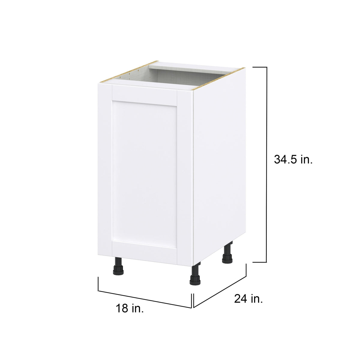 Hugo&Borg Rosemont 18-in W x 34.5-in H x 24-in D Glacier White Base Fully Assembled Cabinet (Flat Panel Shaker Door Style)