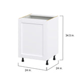 Hugo&Borg Rosemont 24-in W x 34.5-in H x 24-in D Glacier White Base Fully Assembled Cabinet (Flat Panel Shaker Door Style)