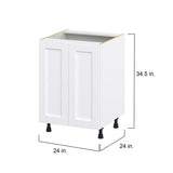 Hugo&Borg Rosemont 24-in W x 34.5-in H x 24-in D Glacier White Base Fully Assembled Cabinet (Flat Panel Shaker Door Style)