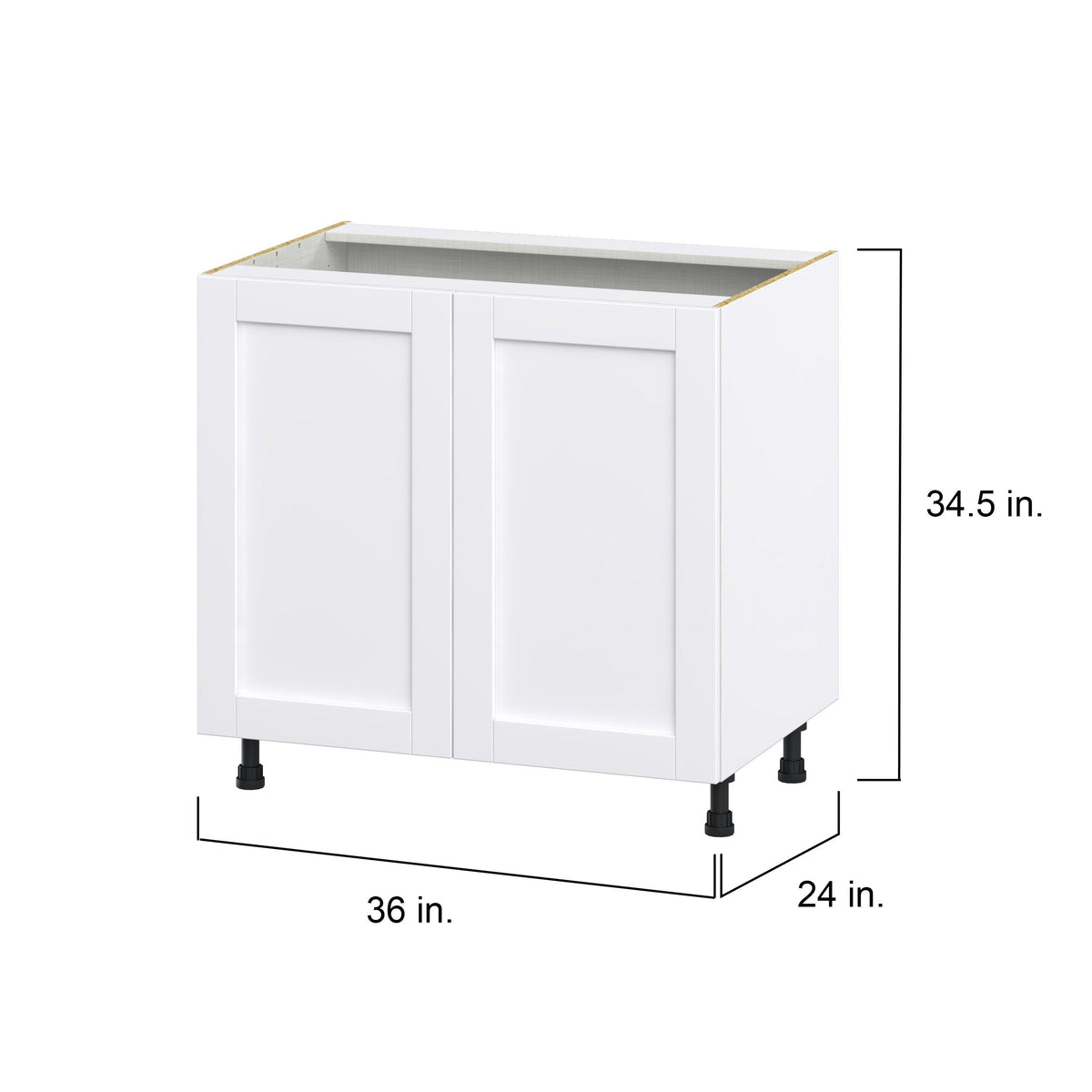 Hugo&Borg Rosemont 36-in W x 34.5-in H x 24-in D Glacier White Base Fully Assembled Cabinet (Flat Panel Shaker Door Style)