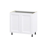 Hugo&Borg Rosemont 36-in W x 34.5-in H x 24-in D Glacier White Base Fully Assembled Cabinet (Flat Panel Shaker Door Style)
