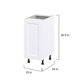 Hugo&Borg Rosemont 15-in W x 34.5-in H x 24-in D Glacier White 3-Drawers Base Fully Assembled Cabinet (Flat Panel Shaker Style)