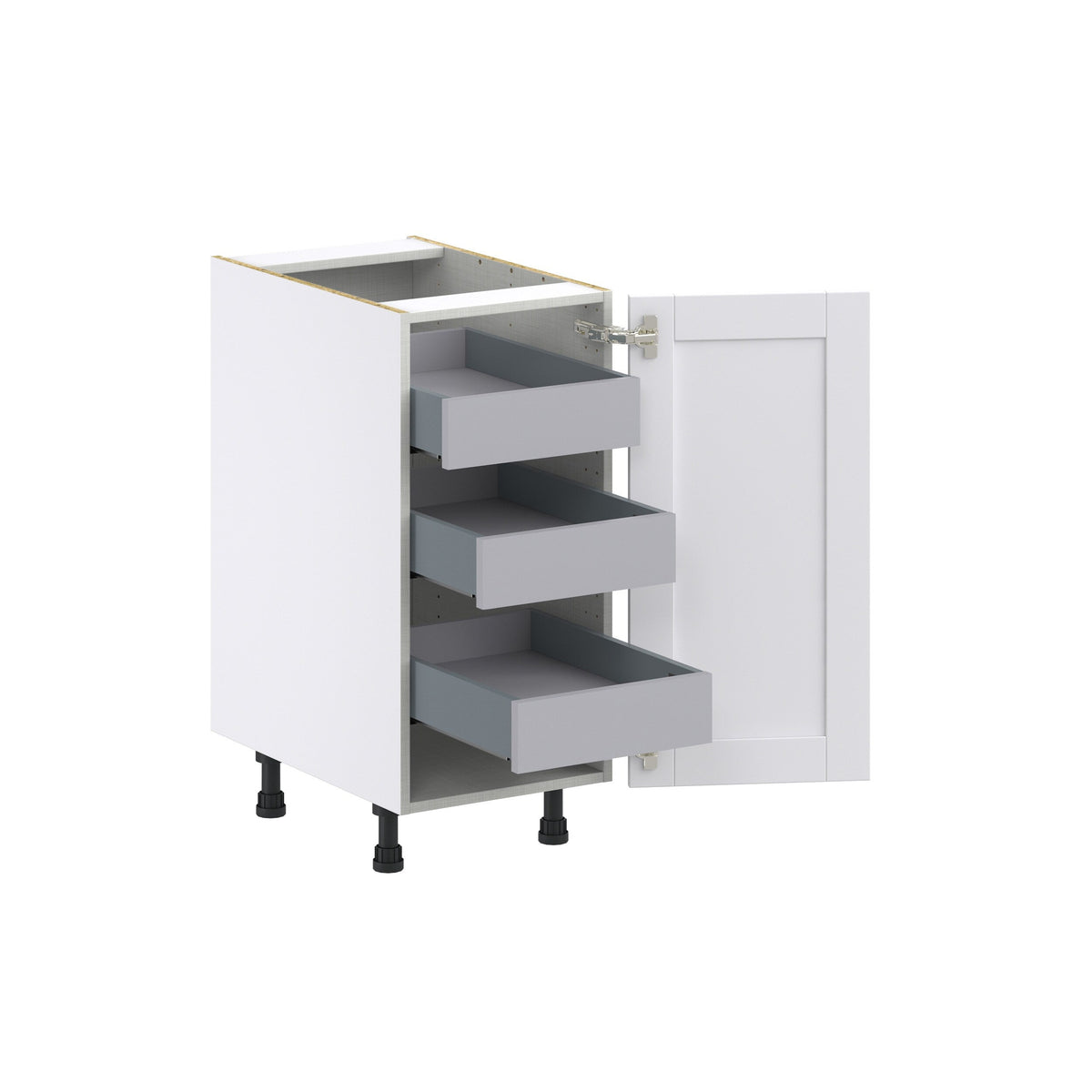 Hugo&Borg Rosemont 15-in W x 34.5-in H x 24-in D Glacier White 3-Drawers Base Fully Assembled Cabinet (Flat Panel Shaker Style)