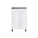 Hugo&Borg Rosemont 24-in W x 34.5-in H x 24-in D Glacier White 3-Drawers Base Fully Assembled Cabinet (Flat Panel Shaker Style)