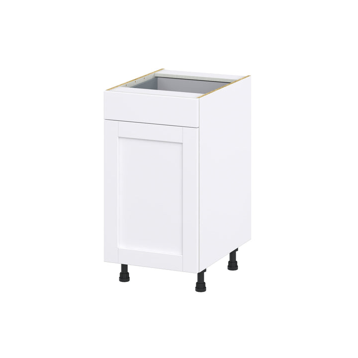 Hugo&Borg Rosemont 18-in W x 34.5-in H x 24-in D Glacier White 1-Drawer Base Fully Assembled Cabinet (Flat Panel Shaker Style)