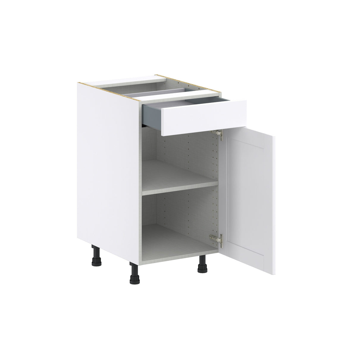 Hugo&Borg Rosemont 18-in W x 34.5-in H x 24-in D Glacier White 1-Drawer Base Fully Assembled Cabinet (Flat Panel Shaker Style)