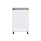Hugo&Borg Rosemont 24-in W x 34.5-in H x 24-in D Glacier White 1-Drawer Base Fully Assembled Cabinet (Flat Panel Shaker Style)