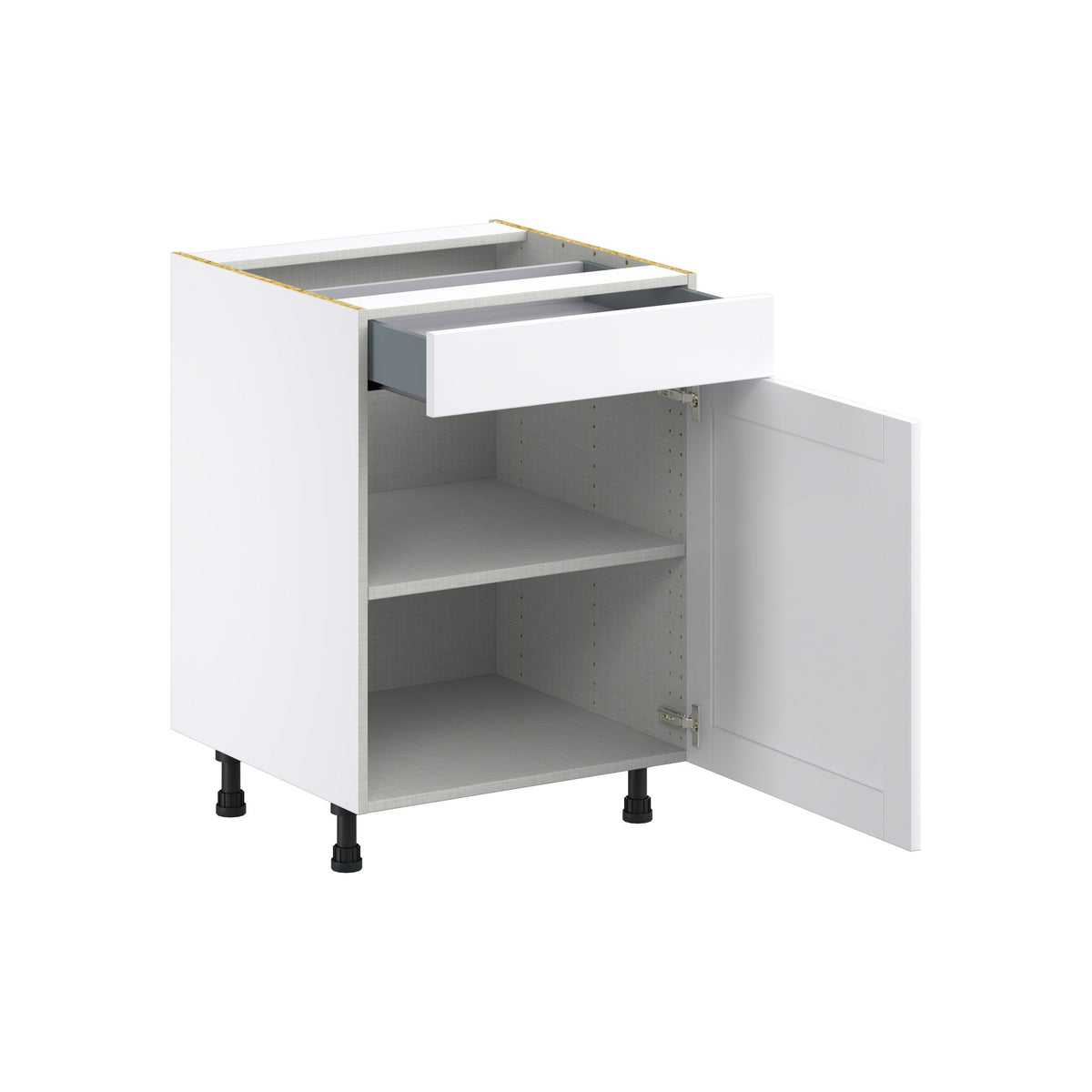 Hugo&Borg Rosemont 24-in W x 34.5-in H x 24-in D Glacier White 1-Drawer Base Fully Assembled Cabinet (Flat Panel Shaker Style)