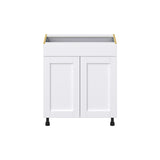 Hugo&Borg Rosemont 30-in W x 34.5-in H x 24-in D Glacier White 1-Drawer Base Fully Assembled Cabinet (Flat Panel Shaker Style)