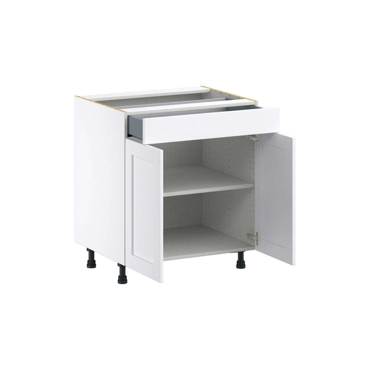 Hugo&Borg Rosemont 30-in W x 34.5-in H x 24-in D Glacier White 1-Drawer Base Fully Assembled Cabinet (Flat Panel Shaker Style)