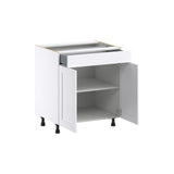 Hugo&Borg Rosemont 30-in W x 34.5-in H x 24-in D Glacier White 1-Drawer Base Fully Assembled Cabinet (Flat Panel Shaker Style)