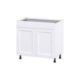 Hugo&Borg Rosemont 36-in W x 34.5-in H x 24-in D Glacier White 1-Drawer Base Fully Assembled Cabinet (Flat Panel Shaker Style)