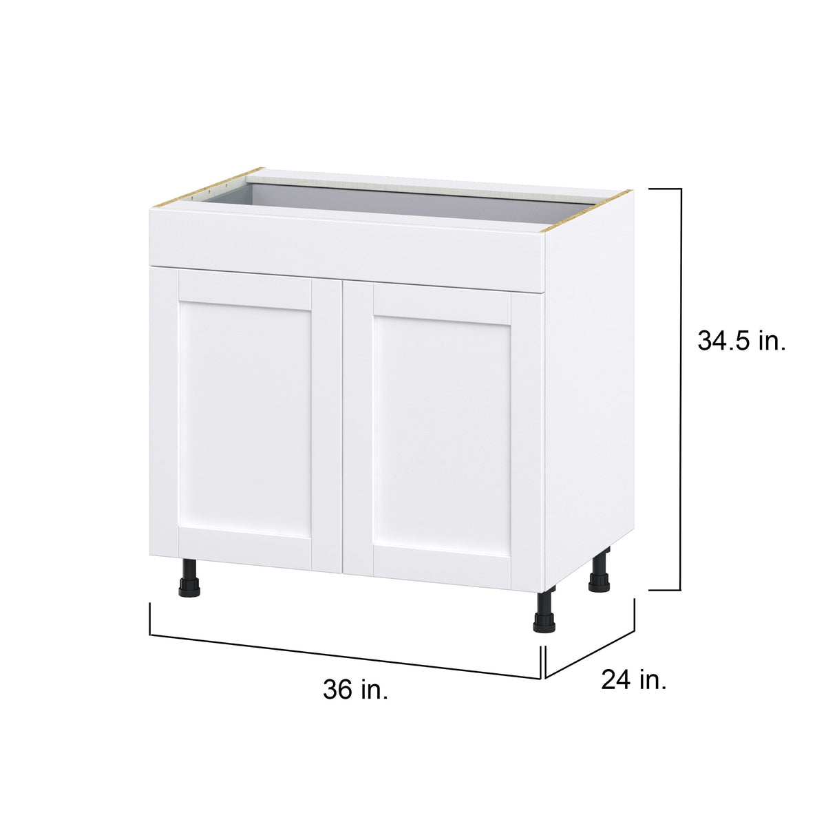 Hugo&Borg Rosemont 36-in W x 34.5-in H x 24-in D Glacier White 1-Drawer Base Fully Assembled Cabinet (Flat Panel Shaker Style)