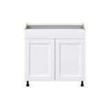 Hugo&Borg Rosemont 36-in W x 34.5-in H x 24-in D Glacier White 1-Drawer Base Fully Assembled Cabinet (Flat Panel Shaker Style)