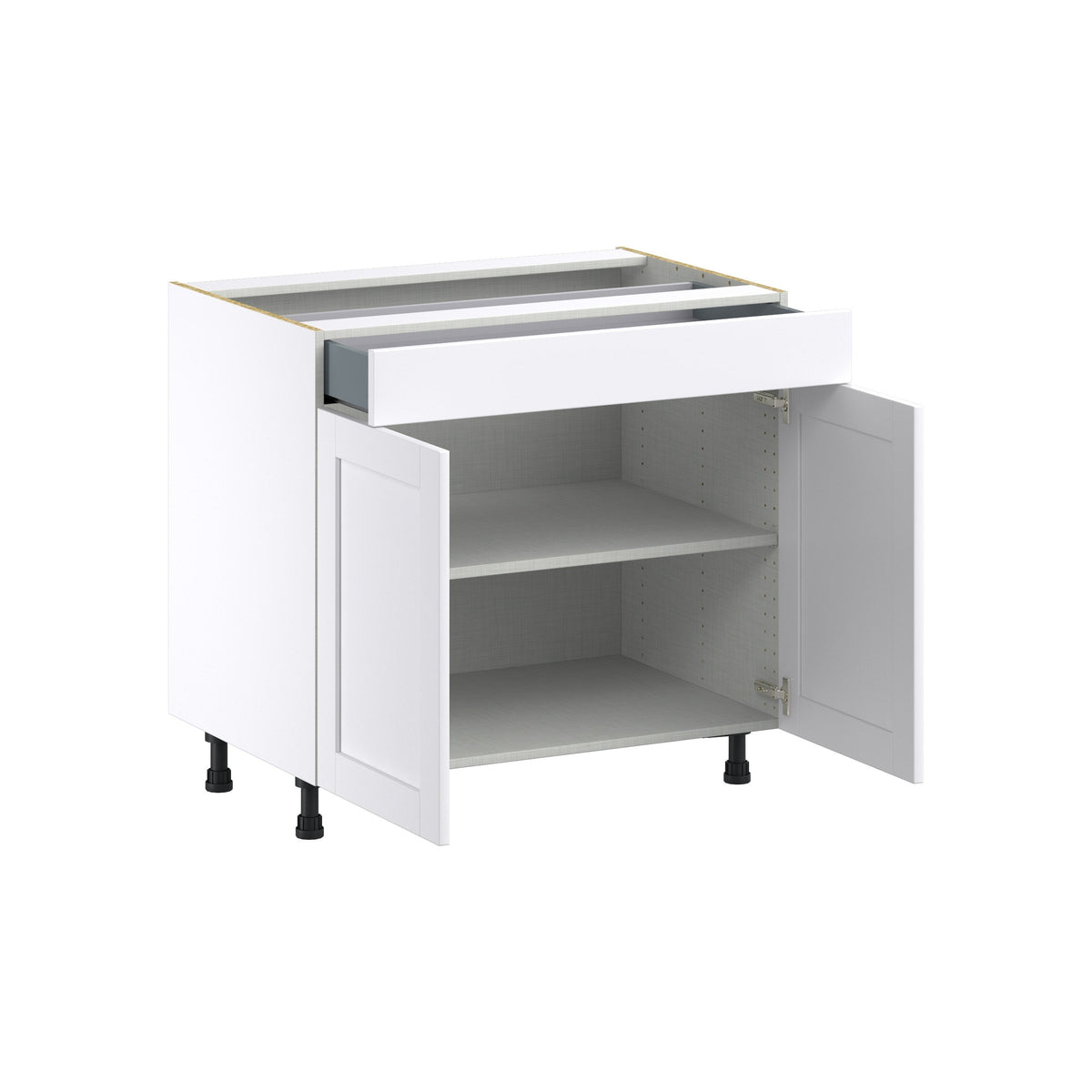 Hugo&Borg Rosemont 36-in W x 34.5-in H x 24-in D Glacier White 1-Drawer Base Fully Assembled Cabinet (Flat Panel Shaker Style)