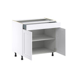 Hugo&Borg Rosemont 36-in W x 34.5-in H x 24-in D Glacier White 1-Drawer Base Fully Assembled Cabinet (Flat Panel Shaker Style)