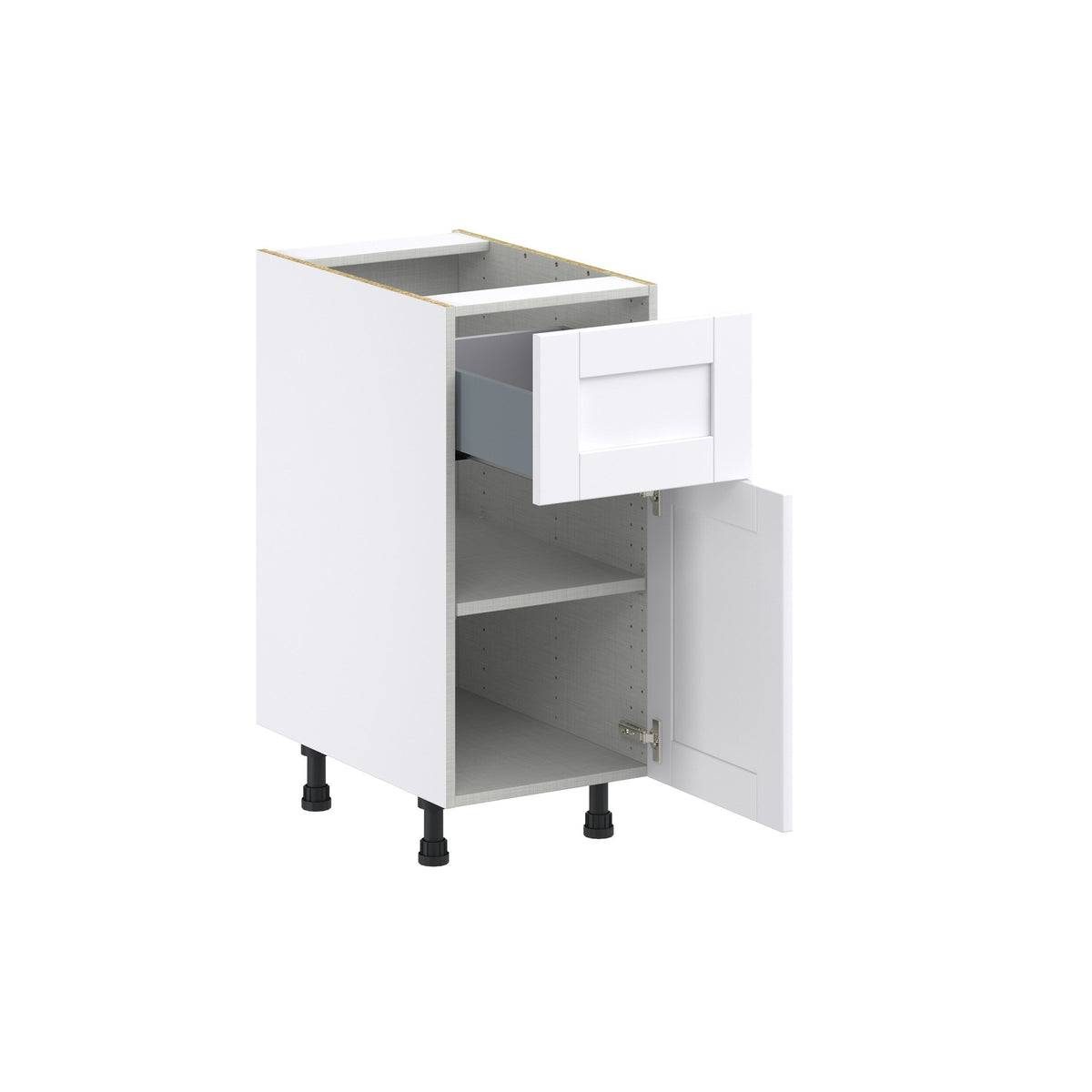 Hugo&Borg Rosemont 15-in W x 34.5-in H x 24-in D Glacier White 1-Drawer Base Fully Assembled Cabinet (Flat Panel Shaker Style)