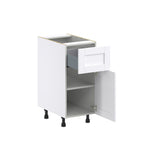 Hugo&Borg Rosemont 15-in W x 34.5-in H x 24-in D Glacier White 1-Drawer Base Fully Assembled Cabinet (Flat Panel Shaker Style)