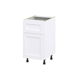 Hugo&Borg Rosemont 18-in W x 34.5-in H x 24-in D Glacier White 1-Drawer Base Fully Assembled Cabinet (Flat Panel Shaker Style)
